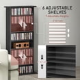 thumbnail image 4 of Black 8-Tier Media Shelf | Adjustable DVD & CD Storage Rack - 49.7" Tall | Living Room, Office & Entertainment Center Organizer, 4 of 7