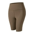 thumbnail image 5 of PEASKJP Biker Shorts for Women High Waist Stretchy Running Compression Shorts Workout Shorts for Women Coffee L, 5 of 5
