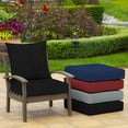 thumbnail image 3 of ARDEN Outdoor Deep Seat Cushion Set (4-Pack), 24 in x 24 in, Weather-Proof, Rain-Proof, Fade Resistant Patio Cushion for Chair, Sofa, and Couch Black Leala, 3 of 9