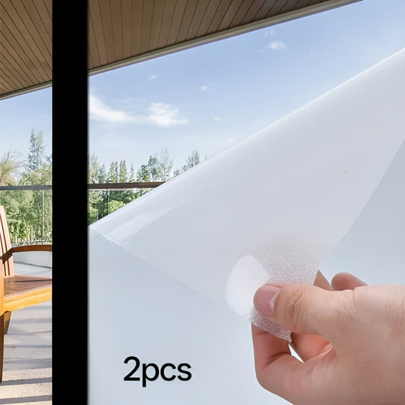 LAMIRO Window Privacy Film, Two-Way Privacy Frosted Glass Window Film, Non-Adhesive Sun Blocking Heat Resistant Window Covering for Home, Office, Bathroom, 17.5X78.7 Inches House Window Tint