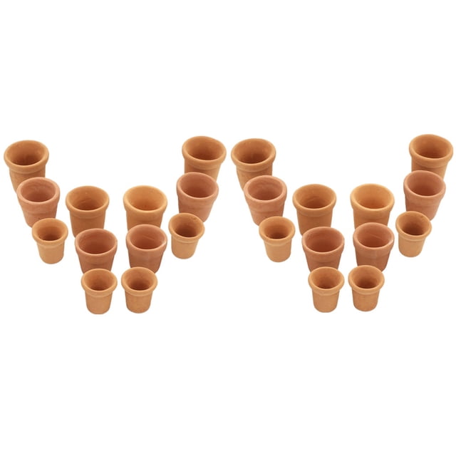 Juego de Macetas de cerámica en Mini CUTICAT decoración de Jardín 1/12 24 piezas