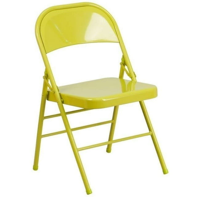 Bowery Hill Chaise Pliante en Métal en Citron