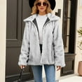 thumbnail image 3 of Women's Winter Coats - Long Sleeve Lapel Pockets Jacket Casual Trendy Outerwear, 3 of 8