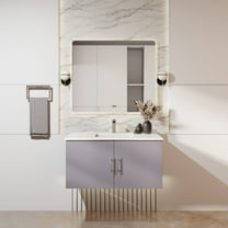 Sonoma 36 in W x 22 in D Dark Grey Single Bath Vanity and White Quartz Top