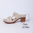 thumbnail image 6 of HNMKIU Sandals for Women Fashion Open Toe Platform Slides Breathable Hollow Out Design Casual Comfort Slippers with Heel Beach Shoes Beige,6.5, 6 of 9