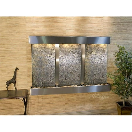 Adagio OFS2012 Olympus Falls-Square-Stainless Steel-Green Featherstone Wall Fountain