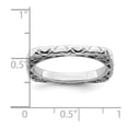 thumbnail image 2 of 2.25mm 925 Sterling Silver Stackable Polished Rhodium Plate Square Ring Size 8 Stackable Ring for Women, 2 of 2