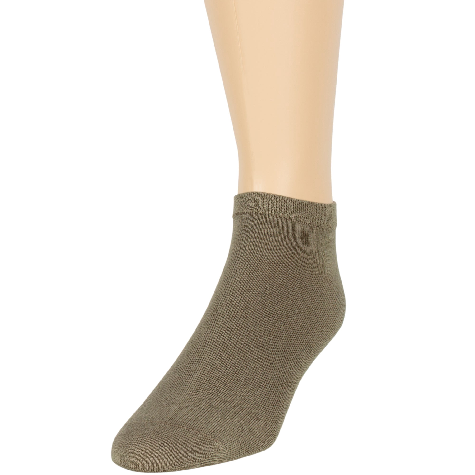 7BIGSTARS KINGDOM Men Bamboo Ankle Sock - 6 Pack - Thin Seamless Breathable Soft Solid Low Cut - Sock Size 10-13 Shoe 9-12 L Khaki