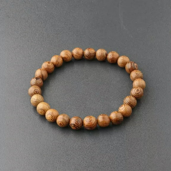 HOOUN Men Women 8MM Multilayer Wooden Beaded Bracelet Jewelry Stretch Couples Bangle