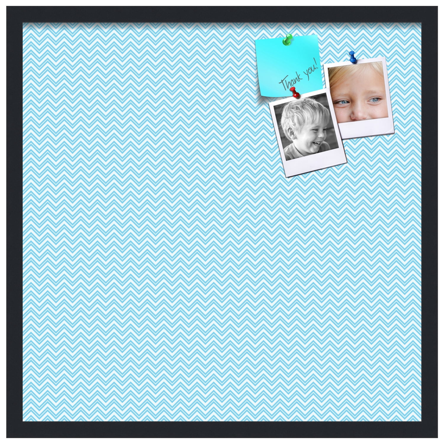 PinPix ArtToFrames 22x22 Custom Cork Bulletin Board    Poster Board Has a Fabric Style Canvas Finish, Framed in Satin Black (PinPix-247)