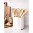 thumbnail image 2 of Ceramic Utensil Holder for Kitchen Counter, 7.1" Large Kitchen Utensil Crock with Protection Cork Mat, Modern Cooking Tools Organizer for Countertop, Matte White, 2 of 6