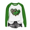 thumbnail image 4 of Womens St Patricks Day Tops Four Leaf Clover Shirt Green Long Sleeve Sweatshirt Crewneck Cute Pullover Tops St Patricks Day Shirts for Women, 4 of 5