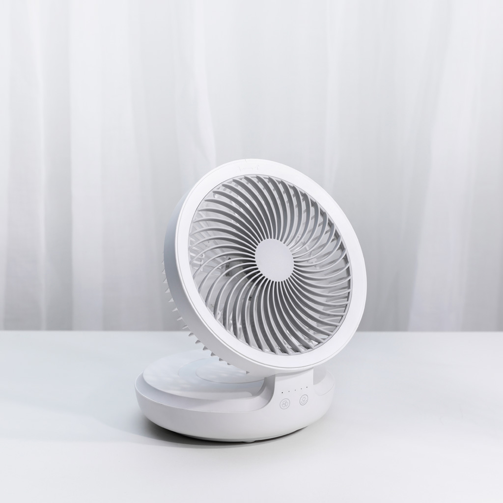 ZUARFY 4000mAh USB Rechargeable Air Circulation Fan 120 Degree Oscillation 4 Speed Foldable Fan With LED Light for outdoor Home