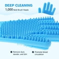 thumbnail image 3 of Magic Pet Grooming Gloves, Dog Cleaning Gloves, Pet Grooming Gloves, Dog Washing Gloves with High-Density Teeth, Heat Resistant Silicone Hair Remover, Bathing and Massaging for Dogs and Cat (Blue, L), 3 of 9