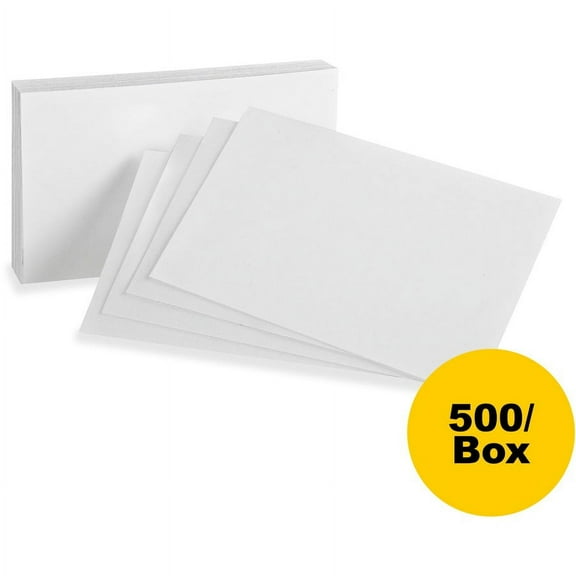 Oxford, OXF50BX, Plain Index Cards, 500 / Box, White