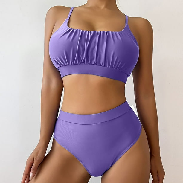 Traje de baño para mujer, moda, cómodo, color sólido, bikini, traje de baño de color liso para mujer, conjuntos de bikinis, trajes de baño para mujer
