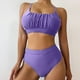 thumbnail image 1 of Traje de baño para mujer, moda, cómodo, color sólido, bikini, traje de baño de color liso para mujer, conjuntos de bikinis, trajes de baño para mujer, 1 of 6