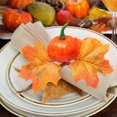thumbnail image 3 of Otoño Servilletero Hecho A Mano Calabaza Hoja De Arce Servilleta Servilleta Hebillas Titular Para Halloween Acción De Gracias Boda Casa De Campo Ajuste De La Mesa Decoración,11 Feliz Sencillez, 3 of 3