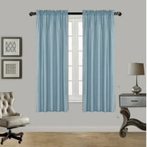 2PC LIGHT BLUE Tone Faux Silk Window Curtain Treatment, Set of Two (2) Solid Semi Sheer Panels 55 " W x 63" L (Each PC )ANY