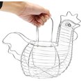 thumbnail image 4 of Cesta de almacenamiento de huevos de alambre en forma de pollo, cesta de almacenamiento para el hogar TUNC Sencillez, 4 of 5