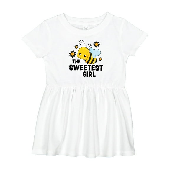 Inktastic The Sweetest Girl with Bee and Honey Combs Girls Baby Dress