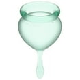 thumbnail image 5 of Satisfyer Feel Good Menstrual Cup - Reusable Period Cup with Removal Stem - Soft, Flexible Body-Safe Silicone, Easy Insertion & Removal - Includes 2 Cup Sizes for All Flows (Light Green), 5 of 7