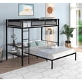 thumbnail image 2 of Harper & Bright Designs Metal Twin over Full Bunk Bed with Shelves & Grid Panel for Bedroom, 2 of 14