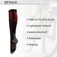 thumbnail image 4 of Calcetines de ciclismo Unique Bargains, transpirables, absorbentes de sudor, rojo y negro, tamaño L, 1 par, rayas de color, 4 of 7