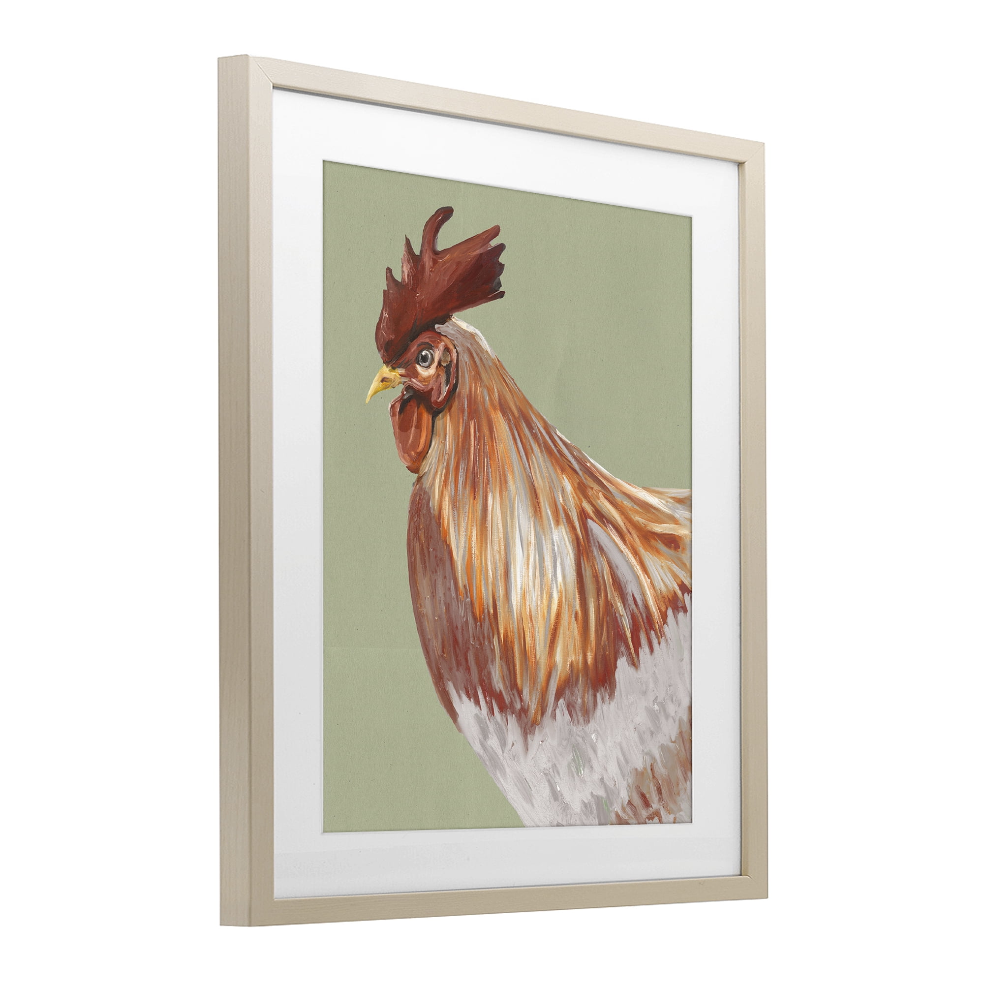Stupell Industries Gallant Rooster Portrait Birch Framed Print Under Glass, design by Andy Beauchamp