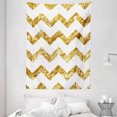 thumbnail image 1 of Abstract Tapestry, Horizontal Zigzag Pattern Chevron Minimalist Background Simplistic Modern Design, Wall Hanging for Bedroom Living Room Dorm Decor, 60W X 80L Inches, Gold White, by Ambesonne, 1 of 2