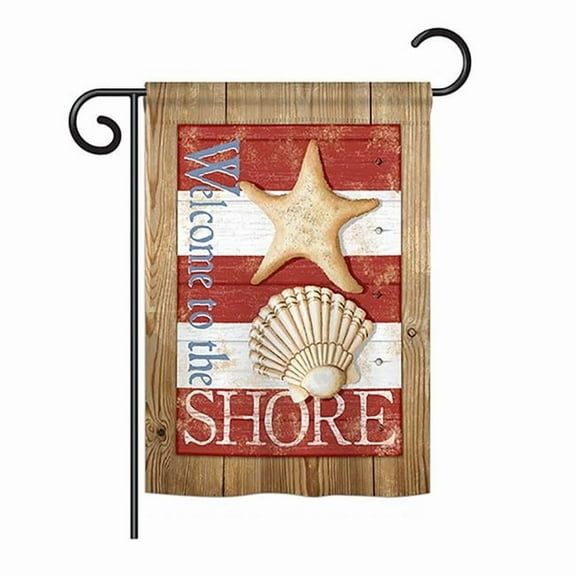 Breeze Decor BD-NA-G-107058-IP-BO-DS02-US Welcome to the Shore Coastal - Everyday Nautical Impressions Decorative Vertical Garden Flag - 13 x 18.5 in.