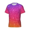 thumbnail image 3 of Yiaed Holiday Shiny Print Mens Short Sleeve Tight Fit T-Shirt, Crewneck Casual Tee-Large, 3 of 5