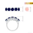 thumbnail image 5 of ANGARA Lab Grown 3.5 Ct Half Eternity 5 Stone Blue Sapphire Wedding Band for Women in 925 Sterling Silver (Size-5.5mm) | Anniversary, Jewelry Gift for Women | Lab-Grown Blue Sapphire Ring, 5 of 8