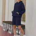 thumbnail image 6 of Breezora Women's Oversized Hoodie And Shorts Set 2025 Trendy Matching Sweatsuit For Gym Or Casual L Size Navy, 6 of 7