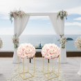 thumbnail image 5 of Miumaeov 2Pcs Flower Floor Stand Metal Column Flower Stand Set Gold Floor Vases Wedding Centerpiece Stand Display Rack Aisle Decor, 5 of 14