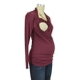 thumbnail image 3 of Baju Mama Isabella Raw Edge Nursing Top - Long Sleeve (Merlot) - XS, 3 of 4