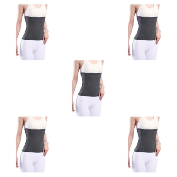 Qarigey Lana Transpirable Y Absorbe La Humedad Cintura Elástica Soporte De Espalda Para Comodidad Cintura Calentador Banda Gris XXL Type2 NO2