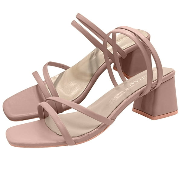 Zapatos Elegantes para Mujer Sandalias Tacón Cuadrado Transpirables Playa Al Aire Libre