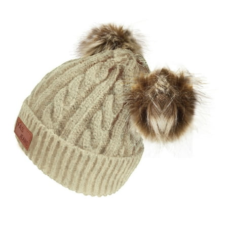 

Relanfenk Baby Hats Double Ball Children s Wool Wool Ball Knitted Cap Elasticity Hat