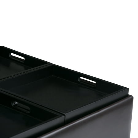 Simpli Home - Avalon Storage Ottoman - Dark Brown