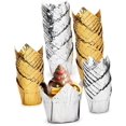 thumbnail image 1 of 100pcs Wedding Wrapping Paper Mini Paper Cups Silver Wrapping Paper Cake Accessory Cake Paper Cups Baking Cupcake Cup Muffin Cup Cake Moulding Holder Cup Cupcake Foil Muffin Liners, 1 of 5