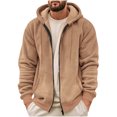 thumbnail image 2 of Zip Up Jackets for Men with Pockets and Hood Fleece Lined Hoodies & Sweatshirts Mens Casual Solid Color Long Sleeve Thermal Warm Outerwear Coats, 2 of 3