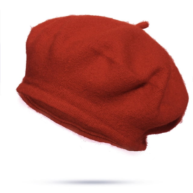 Boinas de pintor de color liso para mujer y para invierno, gorro cálido para mujer