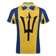 thumbnail image 4 of Barbados National Flag Men Zipper T-shirt Summer Casual Short Sleeve T-shirt Top, 4 of 7