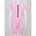 thumbnail image 5 of JanJean Boys Girls Swimwear Short Sleeve Zipper Front Bathing Suit Shorty One Piece Rash Guard Swimsuits Wetsuit Pink 8, 5 of 7