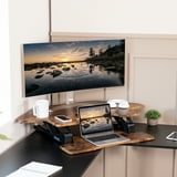 VIVO Rustic Vintage Brown Corner Height Adjustable Desk Riser, Dual ...