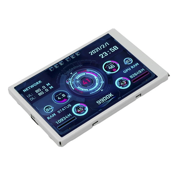 Computer Screen, USB Type C IPS Full View Mini Monitor 360 Rotation for Machine