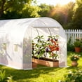 thumbnail image 6 of Accreate 14.6x6.4x6.3 ft Heavy Duty Walk-In Tunnel Greenhouse, Galvanized Steel Frame, White PE Cover, 8 Mesh Windows, UV Protection, Waterproof, Roll-Up Door, 6 of 7