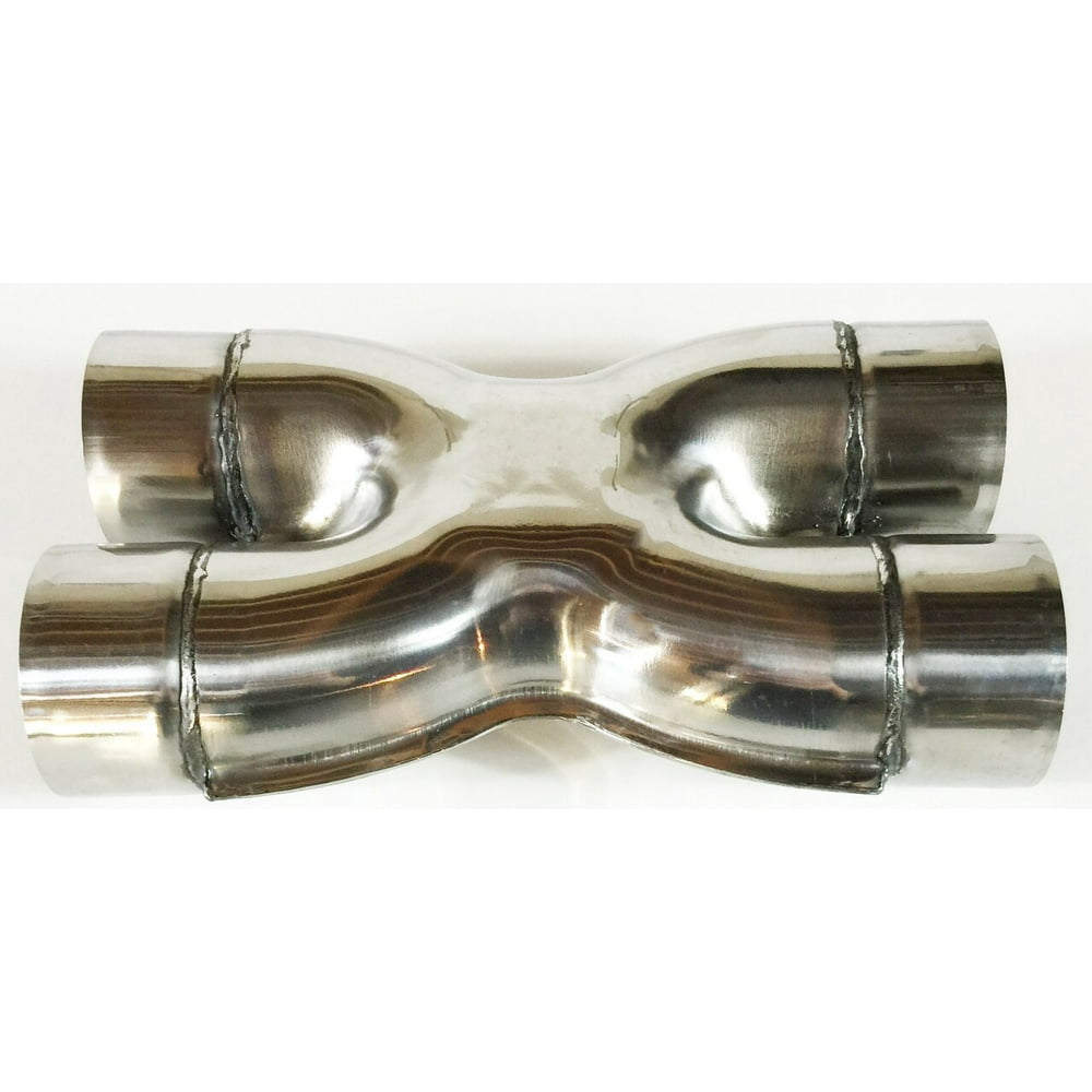 Exhaust Stamped X Pipe 2.25" Dia Dual Inlet to 2.25" Dia Dual Outlets
