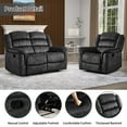 thumbnail image 4 of Bonzy Home Recliner Sofa Set – Cloth Reclining Living Room Furniture Set with Single Recliner Chair & Loveseat Gray, 4 of 7